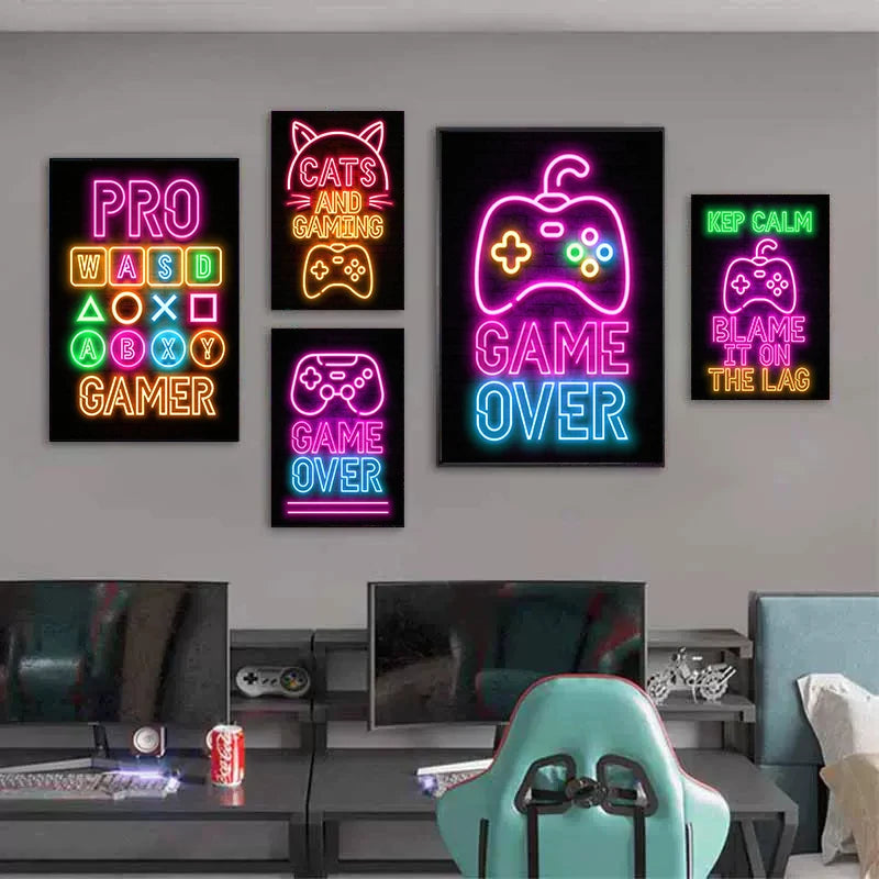 Posters estilo gamer distintos diseños (sin LED)
